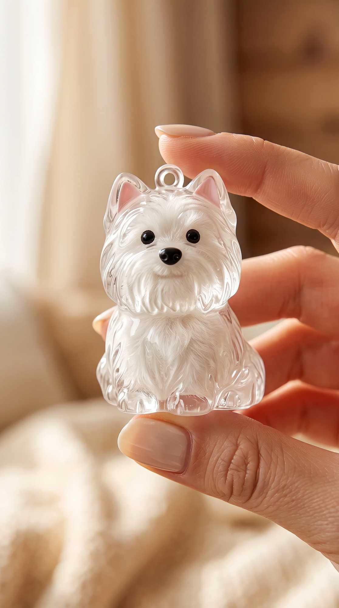 Figura acrílica con pelo de mascota dentro